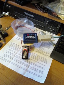 TinyTracker3+ in it's case, being configured serially TinyTracker3+ in it's case, being configured serially
