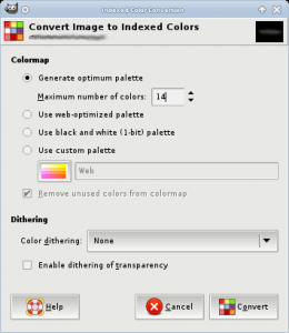 Indexing Colors in Gimp